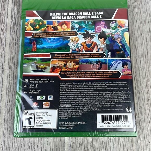 Dragon Ball Game Project Z Kakarot Xbox One Microsoft Disc 4K Ultra HD NWT - Picture 2 of 6